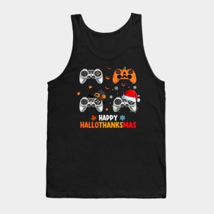 Video Game Costume Halloween Thanksgiving Christmas Happy Hallothanksmas Tank Top